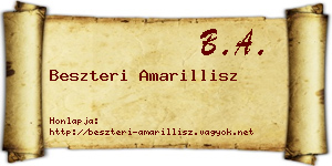 Beszteri Amarillisz névjegykártya